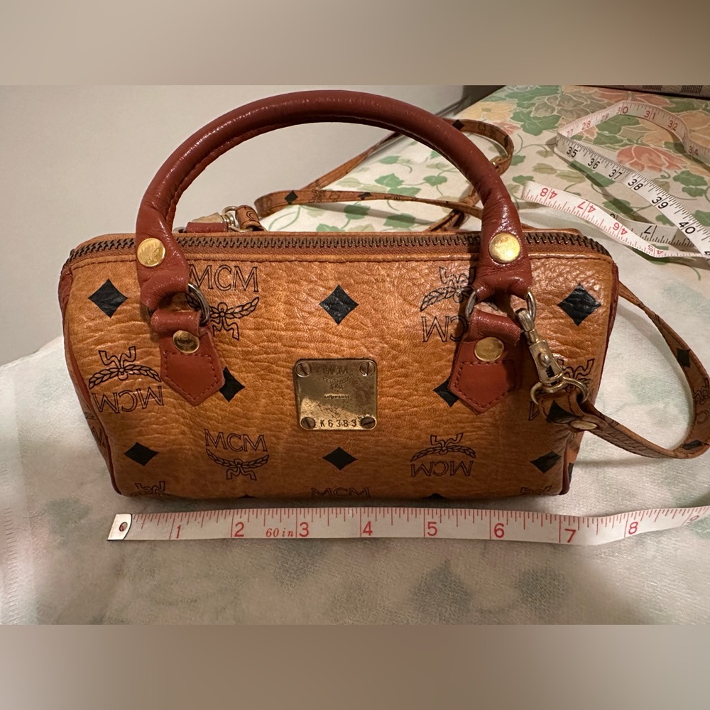 Authentic MCM Cognac MINI-Crossbody Bag, rare and so cute!